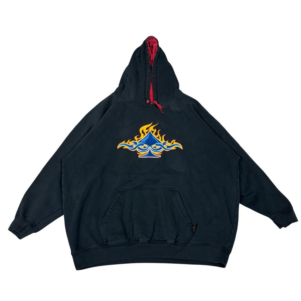 Vintage Y2K Top Heavy Flaming Spade Hoodie Men's XL Grunge Streetwear